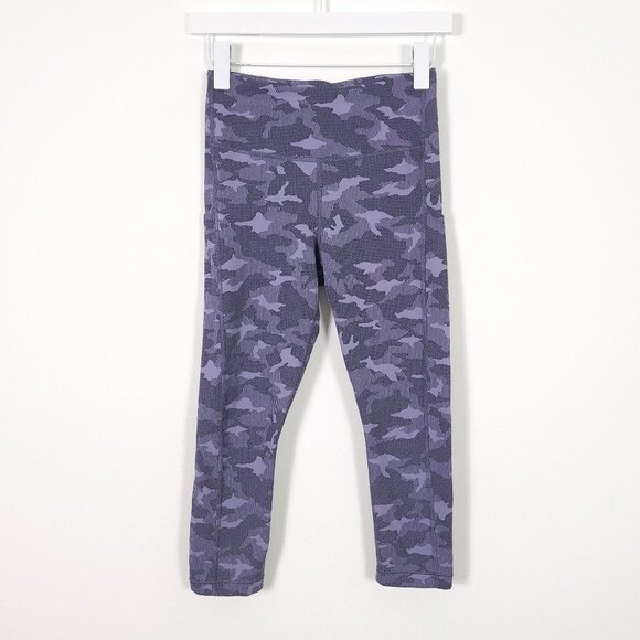 Athleta Purple Camo Cropped Leggings - Picture 1 of 11